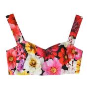 Dolce & Gabbana Blommig Bustier Crop Top Multicolor, Dam