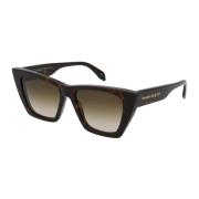 Alexander McQueen Stiliga solglasögon Am0299S Brown, Dam