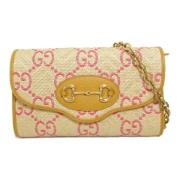 Gucci Vintage Pre-owned Raffia axelremsvskor Yellow, Dam