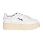 Autry Läder Platform Sneakers White, Dam