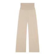 Cortana Linne Wide Leg Byxor Beige, Dam