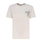 Max Mara Vit Jersey T-shirt med Cameluxe-ficka White, Dam