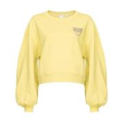 Pinko Gul broderad juvel sweatshirt Ceresole Yellow, Dam