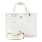 Tommy Hilfiger Eko-läder handväska med logoplatta White, Dam