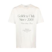 Golden Goose Sliten Slogan Print Crew Neck T-shirt White, Herr