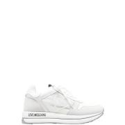 Love Moschino Modernt Statement Sneakers White, Dam