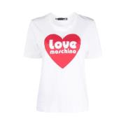 Love Moschino Stilren T-shirt White, Dam