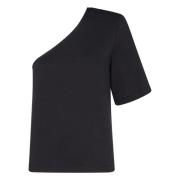 MVP wardrobe Flared Sleeve One-Shoulder T-Shirt Black, Dam