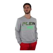 Plein Sport Herr Sweatshirt Långärmad Rund Hals Bomull Polyester Monok...