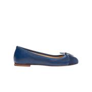 Scarosso Blå Carla Läder Ballet Flats Blue, Dam