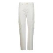 Pinko Cargo Denim Rotture Jeans White, Dam