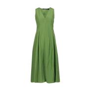 Pennyblack Ärmelös klänning i bomull med V-ringning Green, Dam