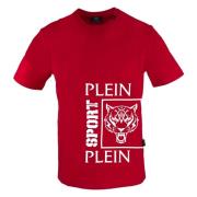Plein Sport Kortärmad Bomull T-shirt Monokrom Logo Red, Herr