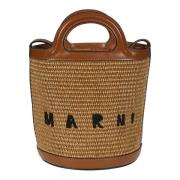 Marni Raffia Mini Bucket Bag Tropicalia Brown, Dam