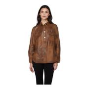 Twinset Brun Skjorta Stil Jacka med Knappar Brown, Dam