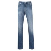 Emporio Armani Slim Fit Light Denim Jeans Blue, Herr