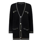 Pinko Svart Cardigan med Juvelknappar Black, Dam