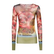 Jean Paul Gaultier Blommigt Långärmad T-shirt Multicolor, Dam