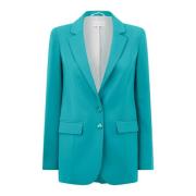 Patrizia Pepe Turkos Blazer Dubbelknäppt Knäppning Blue, Dam