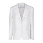 Patrizia Pepe Vit Blazer med Klassisk Revers White, Dam