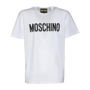 Moschino Ikoniskt Logotyp T-shirt i Vit White, Herr