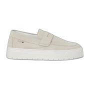 Antony Morato Vit Läder Slip-On Moccasin Gummisula White, Herr