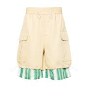 Wales Bonner Gula Cargo Shorts Twilltyg Multicolor, Herr