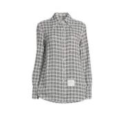 Thom Browne Klassisk Vit Oxford Button-Up Skjorta Multicolor, Dam