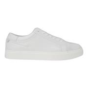 Calvin Klein Sportiga Lädersneakers för Män White, Herr