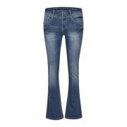 Cream Bootcut Jeans - Stiliga Denimbyxor Blue, Dam