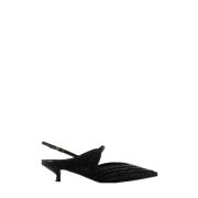 Giorgio Armani Elegant Beaded Slingback Sandaler Black, Dam