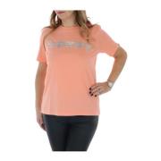 Superdry Rosa Tryck Bomull T-shirt Kvinnor Pink, Dam