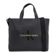 Calvin Klein Jeans Tryckt handväska med axelrem - Svart Black, Dam