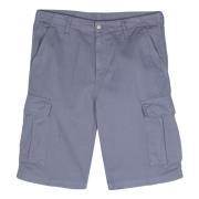 Carhartt Wip Bay Blue Garment Dyed Cargo Shorts Gray, Herr