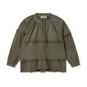 MOS Mosh Voile Broderi Blus Dusty Olive Green, Dam