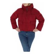 Pepe Jeans Bordeaux Hooded Zip-Up Jacket Red, Dam