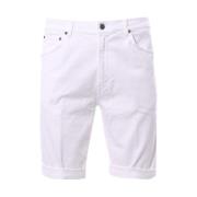 Dondup Stretch Cotton Bermuda Shorts White, Herr