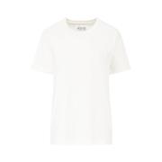 Maison Margiela Broderad Logga Bomull T-shirt White, Herr