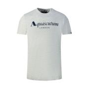 Aquascutum Bomull T-shirt med Union Jack flagga Gray, Herr