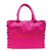 Pinko Canvas Strand Shoppingväska Fuchsia Pink, Dam