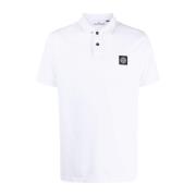 Stone Island Vit Bomull Patch Compass Polo White, Herr
