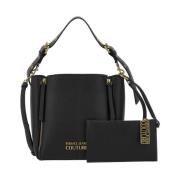 Versace Shoppingväska med avtagbar clutch Black, Dam