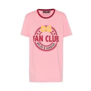Dolce & Gabbana Bomull T-shirt med Sidedesign Pink, Dam