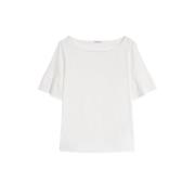Pennyblack Ruffled Bomull T-shirt White, Dam