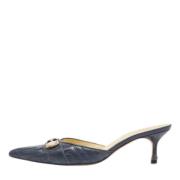 Versace Pre-owned Pre-owned Laeder mules Blue, Dam