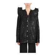 Rick Owens Coated Cotton Worker Jacket Black, Dam