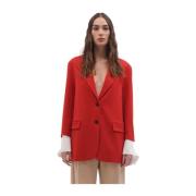 Phisique du Role Röd Layered-Cuff Blazer Red, Dam