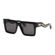 Roberto Cavalli Dam solglasögon fyrkantig svart glansig Black, Dam