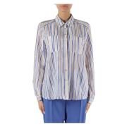 Marella Silke- och bomullsskjorta med klassisk krage Multicolor, Dam