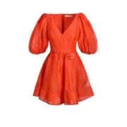 Zimmermann Tomatröd Kort Sommar Mode Klänning Orange, Dam